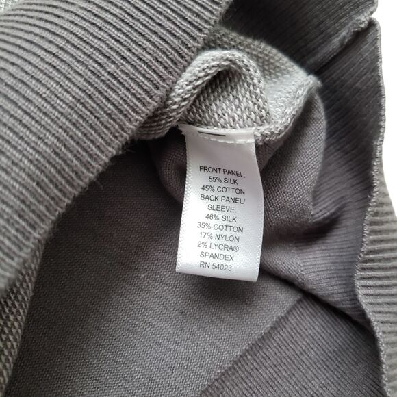 Banana Republic Sweater Mens Small Gray Two Tone Silk Blend Preppy - Picture 5 of 11